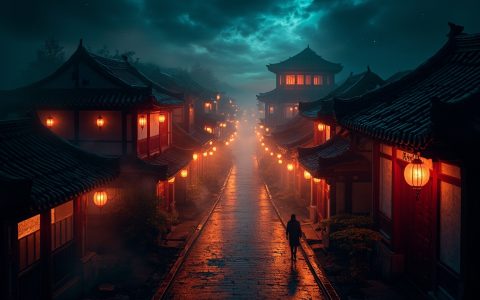 古城夜游，古风盛宴的光影奇梦